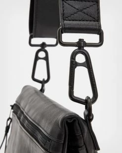 Budget 🧨 Foldover Leather Crossbody Bag Black 👏 -Men's Shirts popular shop MB511X 5 5