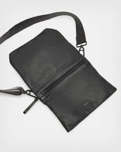 Budget 🧨 Foldover Leather Crossbody Bag Black 👏 -Men's Shirts popular shop MB511X 5 6