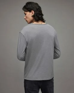 Best Pirce 👍 Figure Long Sleeve Crew T-Shirt Stereo Grey 🎉 -Men's Shirts popular shop MD087X 8064 4