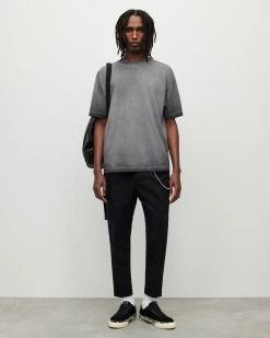 Best reviews of 🎉 Parc Oversized Crew T-Shirt Washed Black 😀 -Men's Shirts popular shop MD109X 162 3