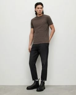 Cheapest 🛒 Brace Brushed Cotton Contrast T-Shirt Mink Brown 🛒 -Men's Shirts popular shop MD152X 5731 4