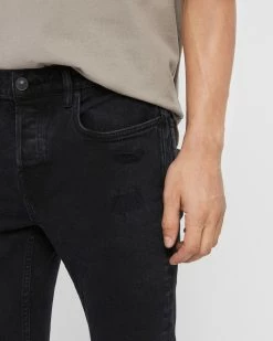 Top 10 🤩 Cigarette Damaged Skinny 👖 Jeans Black 🤩 -Men's Shirts popular shop ME032R 5 4