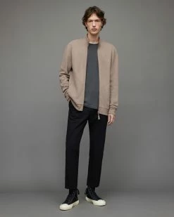 Best deal 👍 Raven Zip Funnel Sweatshirt Toasted Brown 💯 -Men's Shirts popular shop MF044X 7745 3