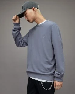 Best Sale ✔️ Raven Crew Sweatshirt Dull Blue 🧨 -Men's Shirts popular shop MF076X 8063 5