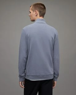 Top 10 ❤️ Raven Half Zip Funnel Neck Sweatshirt Dull Blue ✨ -Men's Shirts popular shop MF085X 8063 4