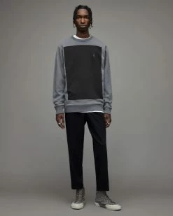 Buy 🎉 Lobke Crew Sweatshirt STEREO GRT/JET BLK ❤️ -Men's Shirts popular shop MF096X 8071 3