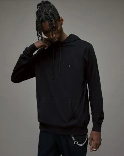 Discount ⌛ Brace Pullover Brushed Cotton Hoodie Jet Black 🌟
