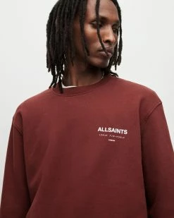 Coupon 🔥 Underground Crew Sweatshirt Merlot Red 💯 -Men's Shirts popular shop MG003Y 4017 4