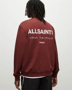 Coupon 🔥 Underground Crew Sweatshirt Merlot Red 💯 -Men's Shirts popular shop MG003Y 4017 5