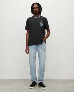 Top 10 🌟 Lunar Rabbit Crew T-Shirt Washed Black ⌛ -Men's Shirts popular shop MG081Y 162 3