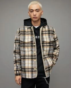 Wholesale 😍 Cayuga Checked Overshirt Ecru 🎉