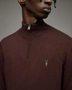 Top 10 🧨 Kilburn Zip Funnel Sweatshirt Beaujolais Red 😍 -Men's Shirts popular shop MK135X 7946 2