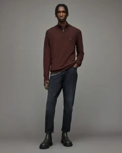 Top 10 🧨 Kilburn Zip Funnel Sweatshirt Beaujolais Red 😍 -Men's Shirts popular shop MK135X 7946 3