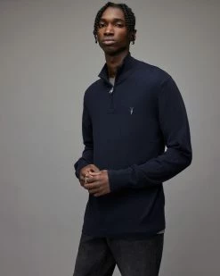 Best deal 😉 Kilburn Zip Funnel Sweatshirt Deep Blue 😉