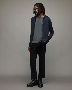 Brand new 😉 Mode Merino Zip Hoodie Deep Blue Marl ⌛ -Men's Shirts popular shop MK151X 8043 3