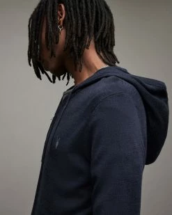 Brand new 😉 Mode Merino Zip Hoodie Deep Blue Marl ⌛ -Men's Shirts popular shop MK151X 8043 6