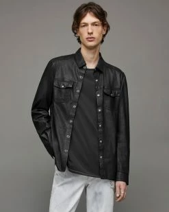 New 🌟 Irwin Leather Overshirt Black ⌛