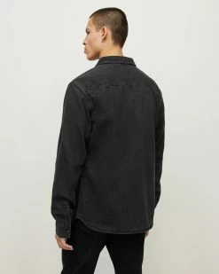 Buy 🎁 Gleason Denim 👚 Shirt Washed Black 😀 -Men's Shirts popular shop MR016W 162 5 1