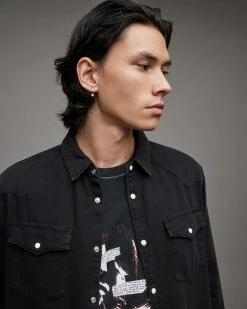 Coupon 🎉 Ludlow Denim 👚 Shirt Jet Black ⌛ -Men's Shirts popular shop MR017X 451 2