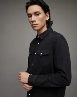 Coupon 🎉 Ludlow Denim 👚 Shirt Jet Black ⌛ -Men's Shirts popular shop MR017X 451 4