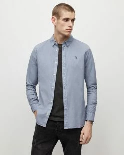 New 😉 Hawthorne Ramskull Stretch 👚 Shirt Amethyst Blue 🔔