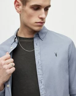 New 😉 Hawthorne Ramskull Stretch 👚 Shirt Amethyst Blue 🔔 -Men's Shirts popular shop MS004Y 8182 4 2