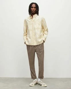 Hot Sale 🤩 Crema Oversized 👚 Shirt Lemon Yellow 💯 -Men's Shirts popular shop MS006Y 4786 4 2