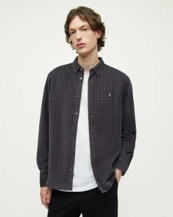 New 🛒 Eno Ramskull Checked 👚 Shirt Tarnished Grey 🔔