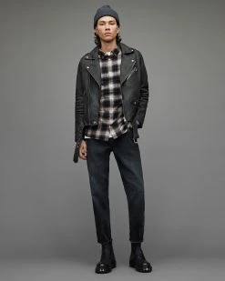 Buy 💯 Selwyn Checked 👚 Shirt Black 🎁