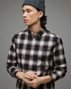 Buy 💯 Selwyn Checked 👚 Shirt Black 🎁 -Men's Shirts popular shop MS010X 5 3