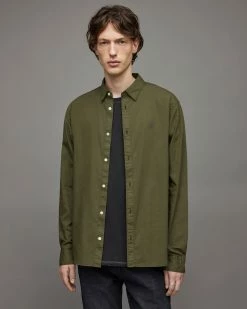 Buy 🌟 Hawthorne Ramskull Stretch Fit 👚 Shirt Olive Branch Green ⌛