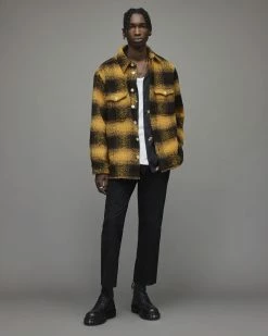 Best deal 😍 Briggs Check 👚 Shirt Yellow 😀 -Men's Shirts popular shop MS017X 9 4