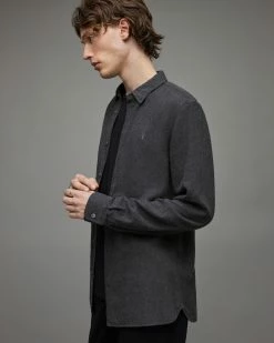 Brand new 🥰 Hemlock Ramskull 👚 Shirt Charcoal Melange ✨ -Men's Shirts popular shop MS023V 1148 4