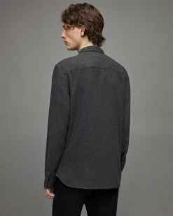 Brand new 🥰 Hemlock Ramskull 👚 Shirt Charcoal Melange ✨ -Men's Shirts popular shop MS023V 1148 5