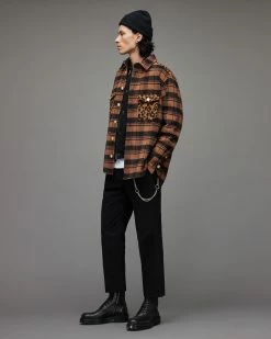 Promo 👍 Glasco Checked 👚 Shirt Beige 🤩 -Men's Shirts popular shop MS024X 22 5