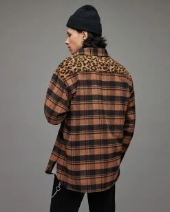 Promo 👍 Glasco Checked 👚 Shirt Beige 🤩 -Men's Shirts popular shop MS024X 22 6