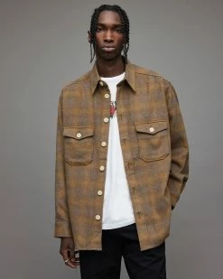 Discount 🔥 Barba Check 👚 Shirt Brown 🛒