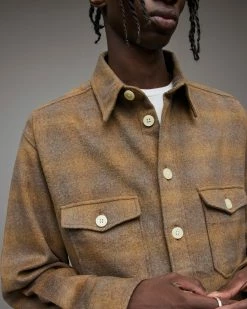 Discount 🔥 Barba Check 👚 Shirt Brown 🛒 -Men's Shirts popular shop MS026X 6 4