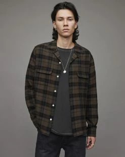 Best deal 🎉 Weedport Check 👚 Shirt Brown 🔔