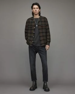 Best deal 🎉 Weedport Check 👚 Shirt Brown 🔔 -Men's Shirts popular shop MS034X 6 4