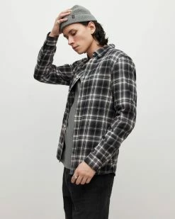 Best Sale 🤩 Vilotta Checked 👚 Shirt Black 🔔 -Men's Shirts popular shop MS036Y 5 5