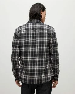 Best Sale 🤩 Vilotta Checked 👚 Shirt Black 🔔 -Men's Shirts popular shop MS036Y 5 6