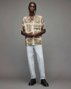 New ✔️ Exo Snake 👕 Shirt Ecru ❤️ -Men's Shirts popular shop MS059X 35 3 1