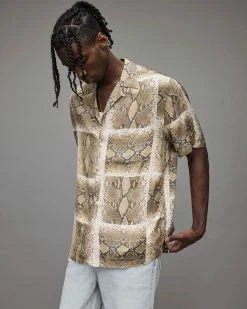 New ✔️ Exo Snake 👕 Shirt Ecru ❤️ -Men's Shirts popular shop MS059X 35 4 1