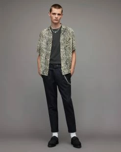 Best Pirce 🛒 Reptilia Snake 👚 Shirt Light Grey 💯 -Men's Shirts popular shop MS063X 103 3