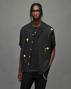 Budget 👍 Kuyu Floral 👚 Shirt Jet Black 🛒