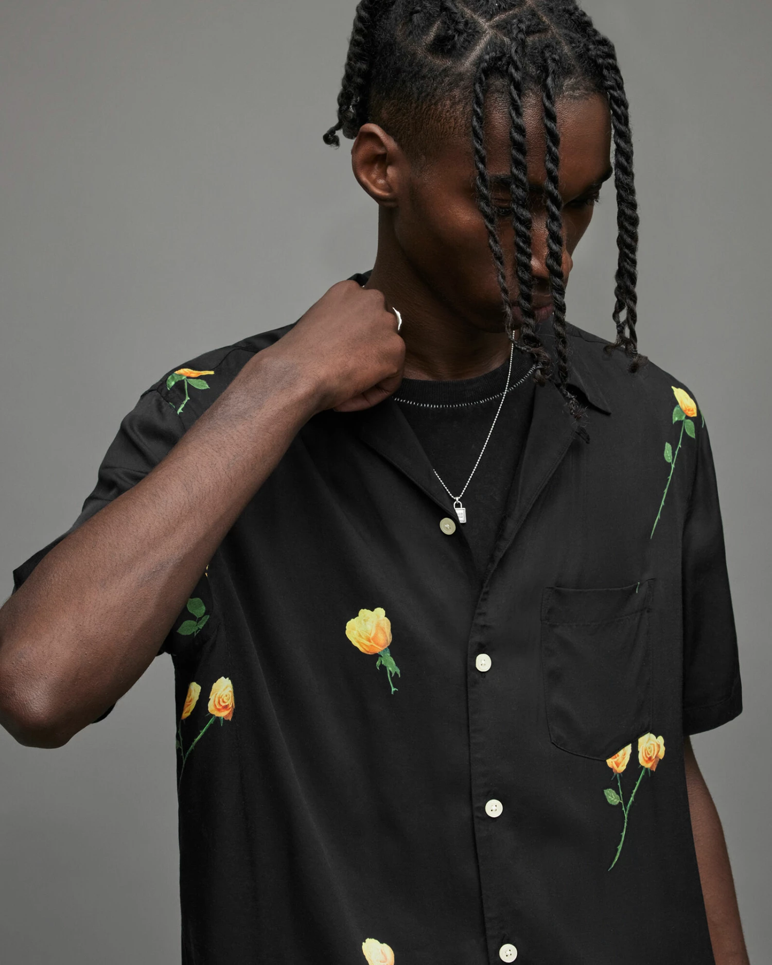 Budget π Kuyu Floral π Shirt Jet Black π 2 Budget π Kuyu Floral π Shirt Jet Black π - Image 2