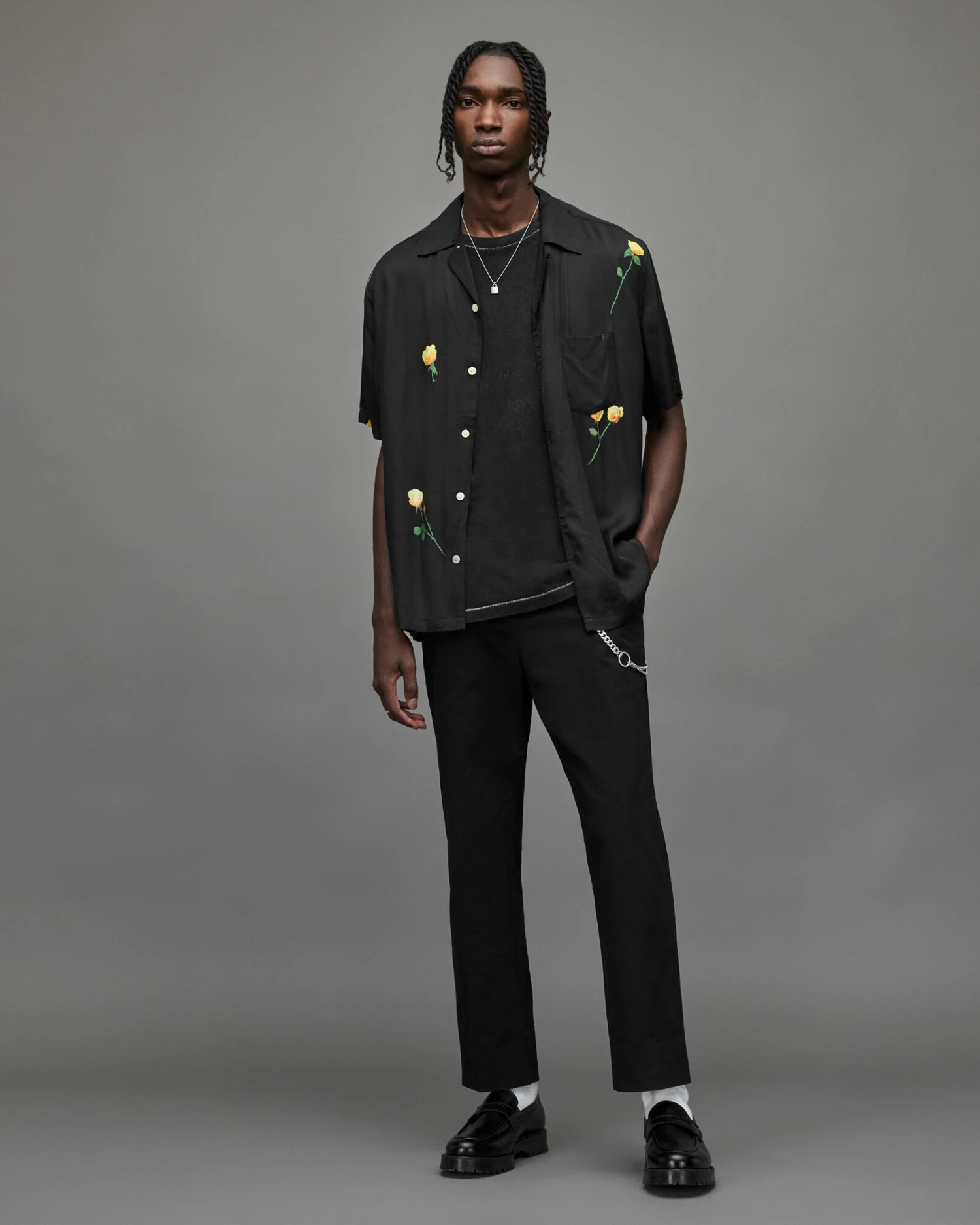 Budget π Kuyu Floral π Shirt Jet Black π 3 Budget π Kuyu Floral π Shirt Jet Black π - Image 3