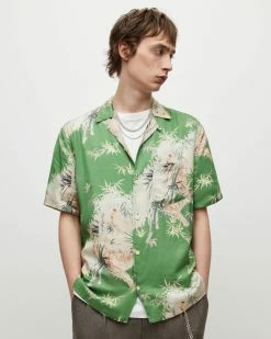 Budget 😀 Timor Floral 👕 Shirt Basil Green 🧨