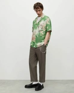 Budget 😀 Timor Floral 👕 Shirt Basil Green 🧨 -Men's Shirts popular shop MS066Y 8293 4